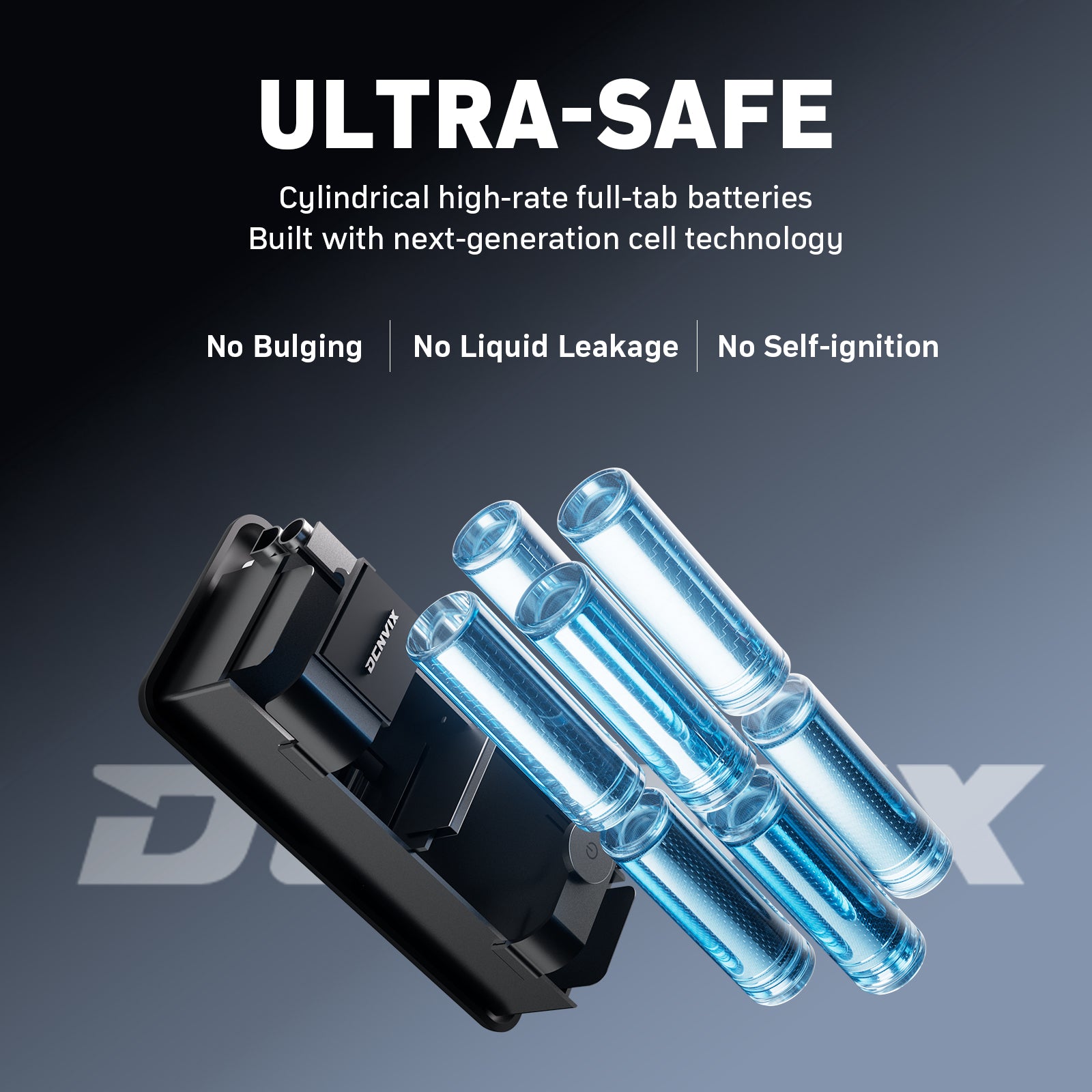 Denvix ThunderX 1000A UltraSafe Jump Starter, fit all household cars, SUVs and Trucks, 36000mAh Power Bank Super Safe High-rate full-tab battery, 230W Output,Portable Jump Starter, Power Bank, Jumper Cables, LED light