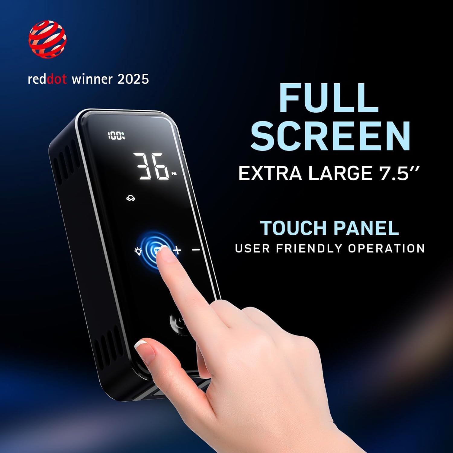 Denvix MotorX Tire Inflator Portable Air Compressor 2nd Generation, Large Tire Inflator Speed Level 30 Second Fast Inflation Air Pump, 15000mAh Battery Capacity, 65W 5X Fast Charging, Deluxe Package.