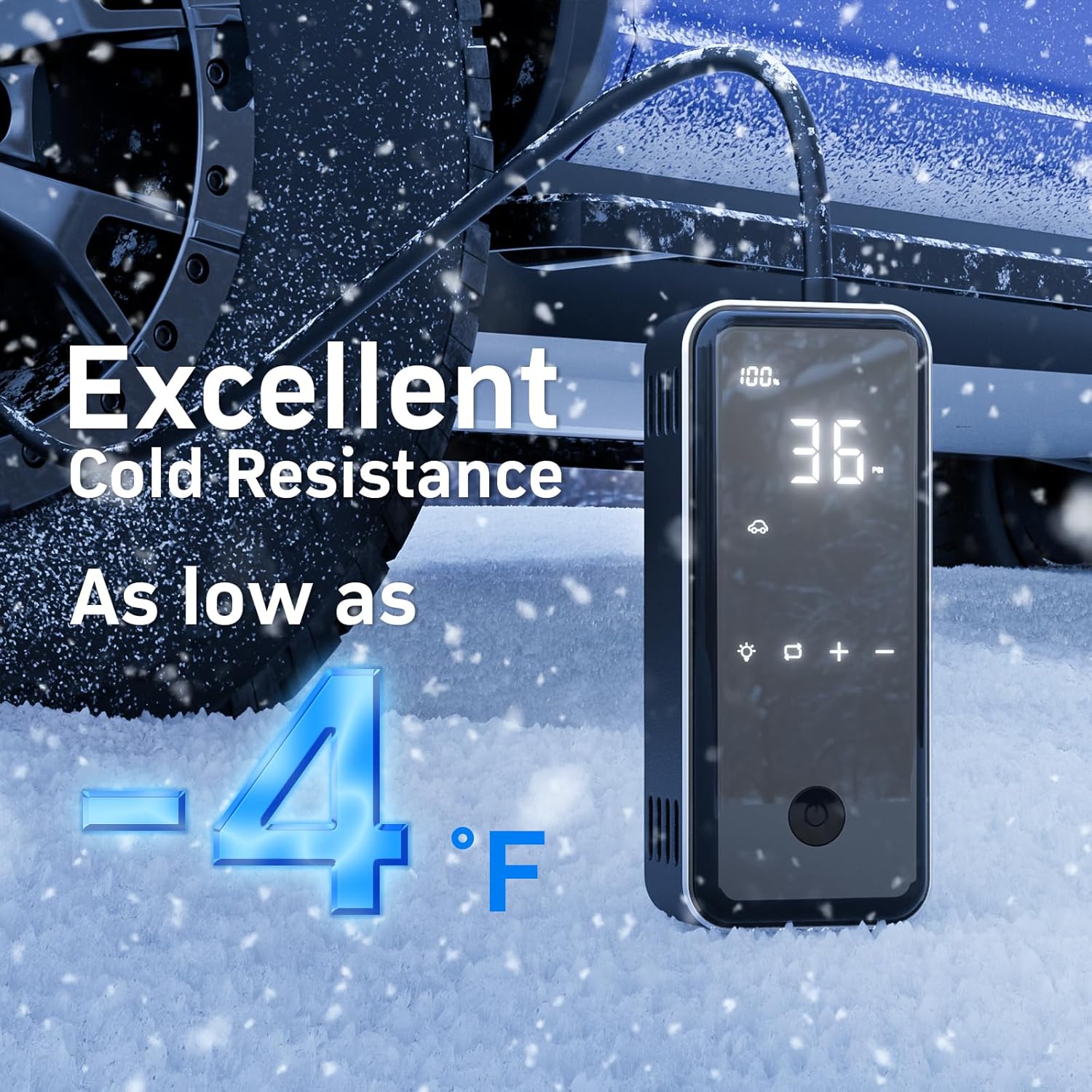 Denvix Tire Inflator Deluxe Package, 2X Faster, 15000mAh, 45W Fast Charging