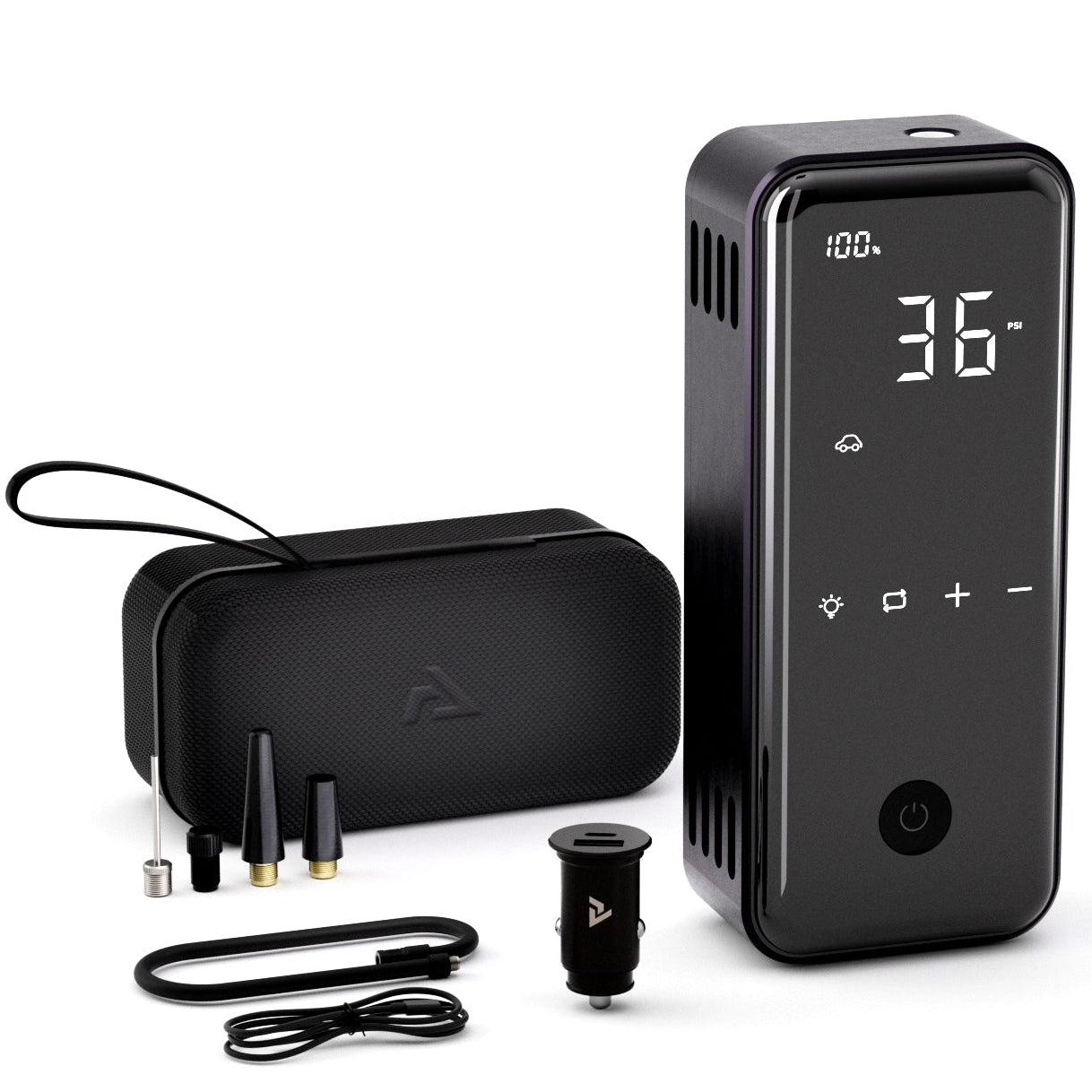 Denvix MotorX Tire Inflator Portable Air Compressor 2nd Generation, Large Tire Inflator Speed Level 30 Second Fast Inflation Air Pump, 15000mAh Battery Capacity, 65W 5X Fast Charging, Deluxe Package.